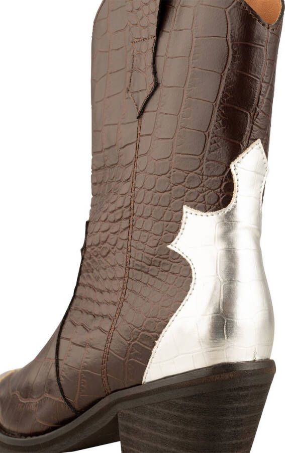 Shoe the Bear Western Croco Cowboy Laarzen Brown Dames