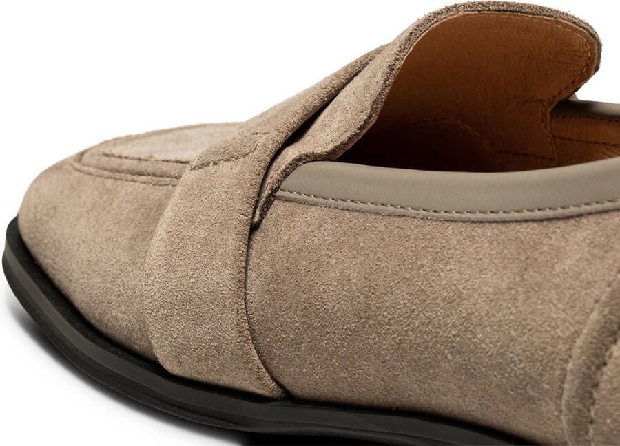 Shoe the Bear Stb-Erika Saddle Loafer Suede Taupe Beige Dames