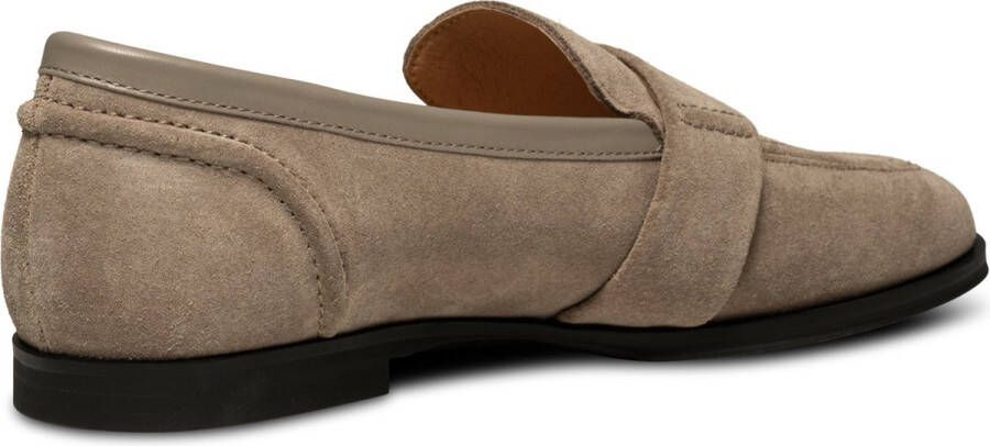 Shoe the Bear Stb-Erika Saddle Loafer Suede Taupe Beige Dames