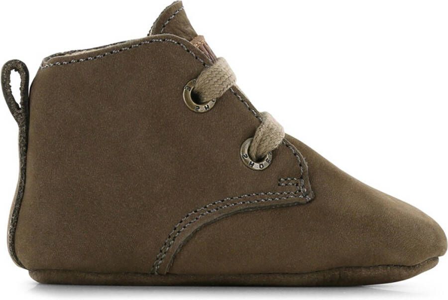 Shoesme Baby Babyslofjes Jongens olive green Leer