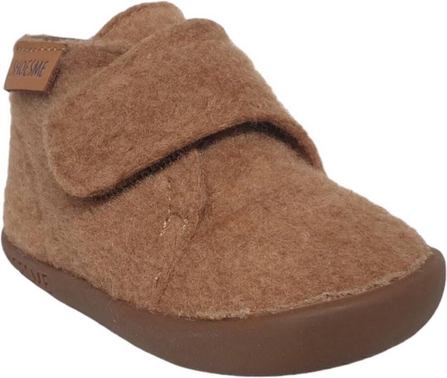 Shoesme Baby Babyslofjes Meisjes jongens Cognac Vilt