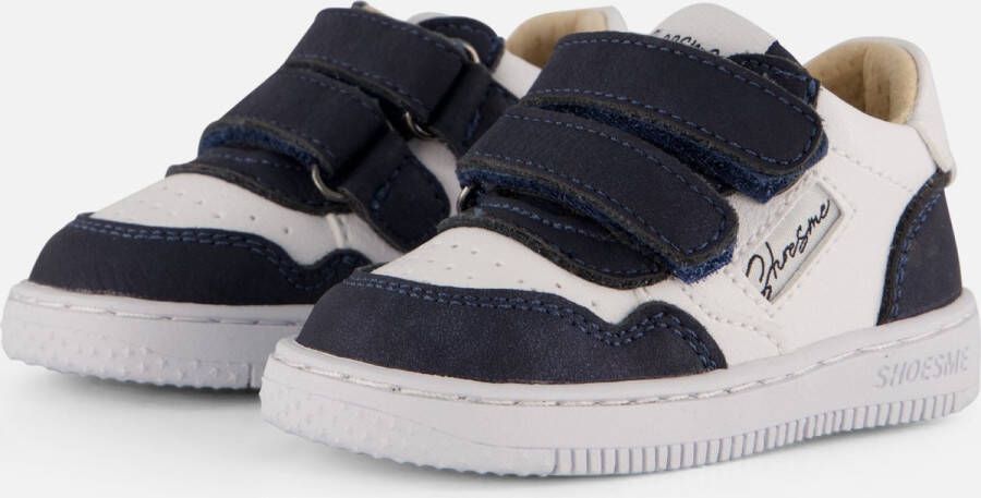 Shoesme Baby Babysneakers Jongens Dark Blue White Leer