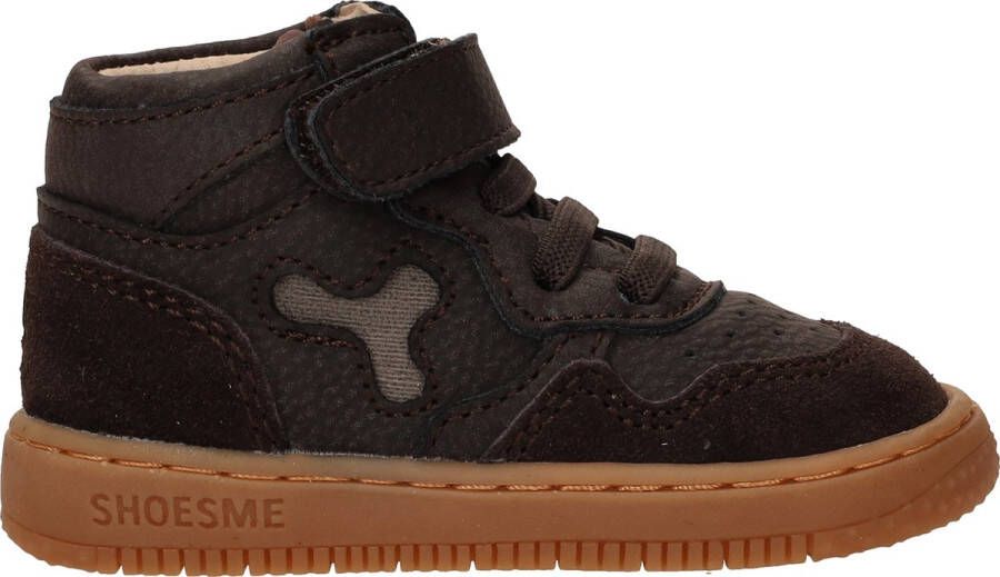 Shoesme Baby Babysneakers Jongens Dark Brown Leer