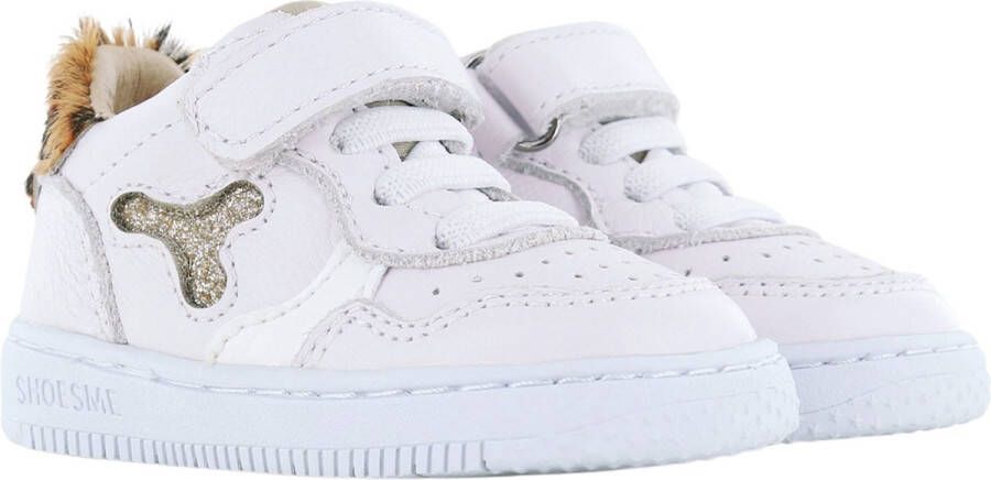 Shoesme Baby Babysneakers Meisjes WHITE LEOPARDO Leer