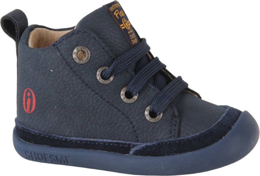 Shoesme Baby Veterschoenen Jongens Dark Blue Leer