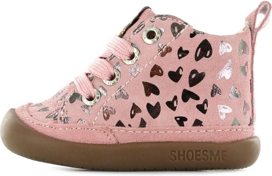 Shoesme BF20W005-B leren babyschoenen roze zilver Meisjes Leer Hartjes 22