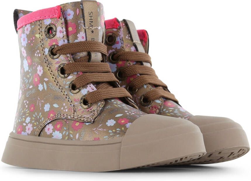 Shoesme Bikerboots Meisjes Bronce Flowers Leer