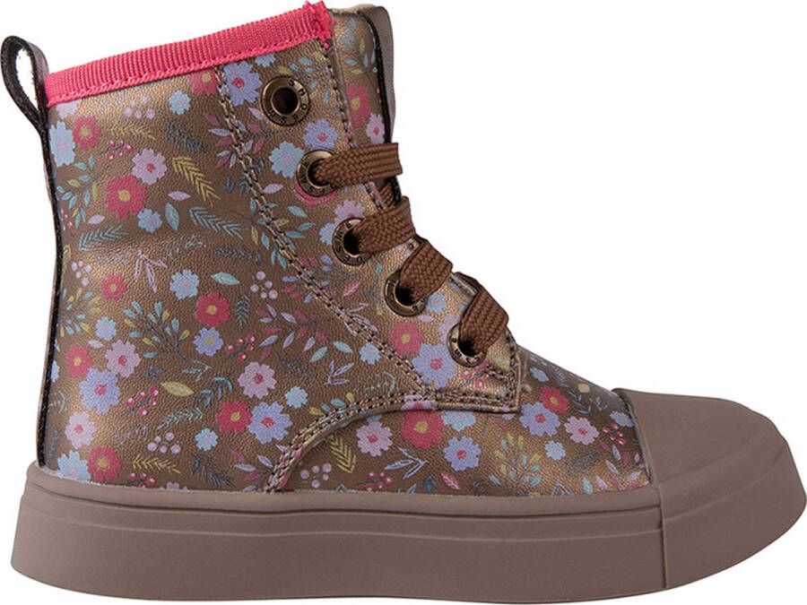 Shoesme Bikerboots Meisjes Bronce Flowers Leer