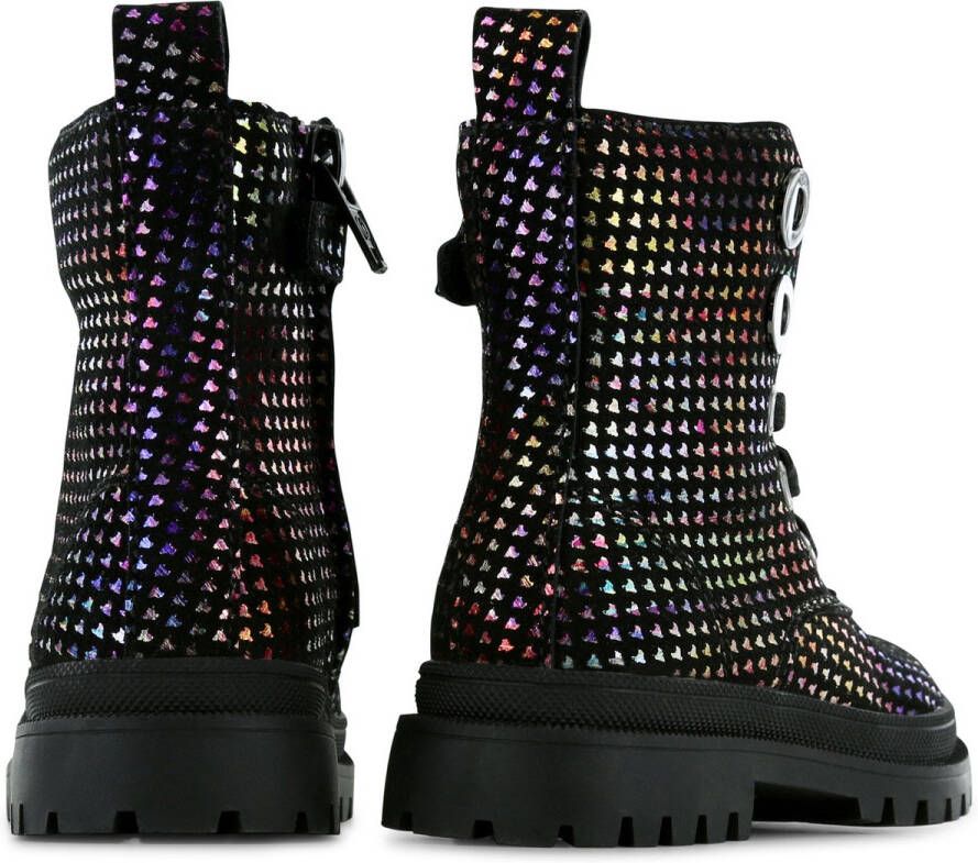 Shoesme Bikerboots Meisjes Multicolor Black Leer