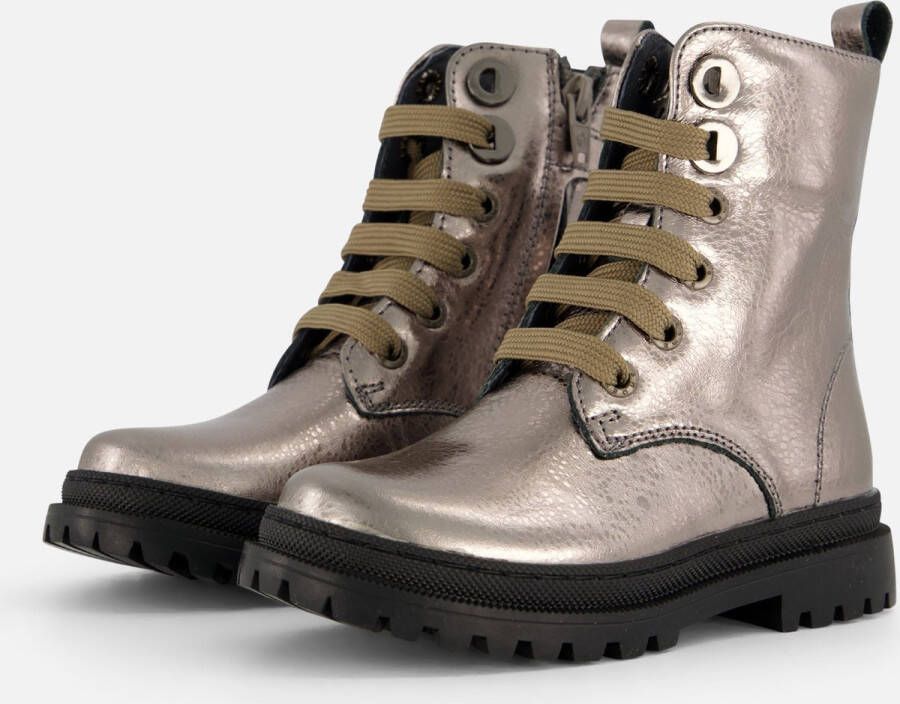 Shoesme veterboots zilver Meisjes Leer 30 | Enkelboot van