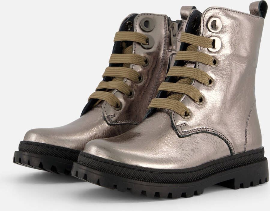 Shoesme veterboots zilver Meisjes Leer 26 | Enkelboot van