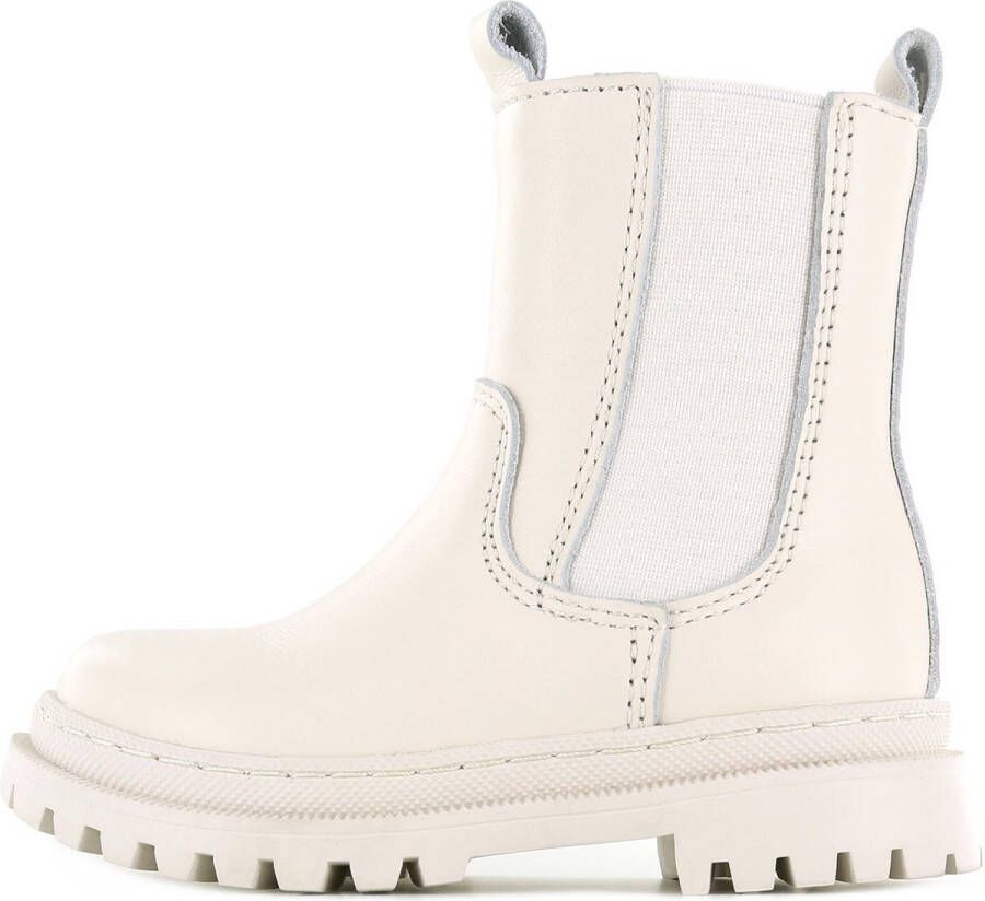 Shoesme witte halfhoge chelsea boot met grove zool