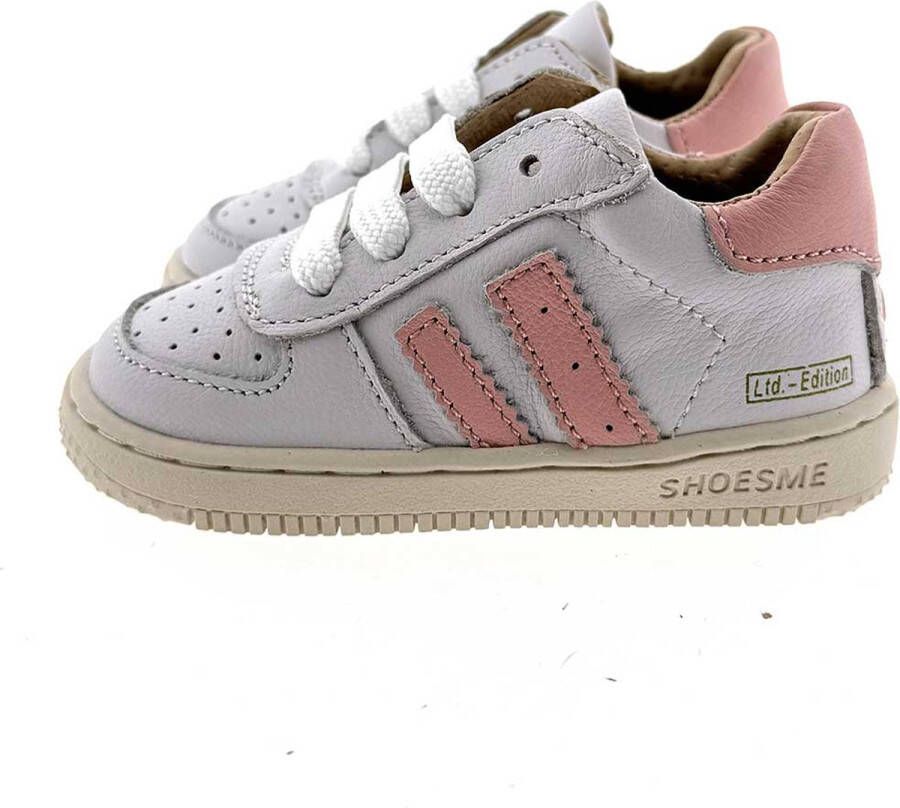 Shoesme Baby Babysneakers Meisjes white Pink Leer