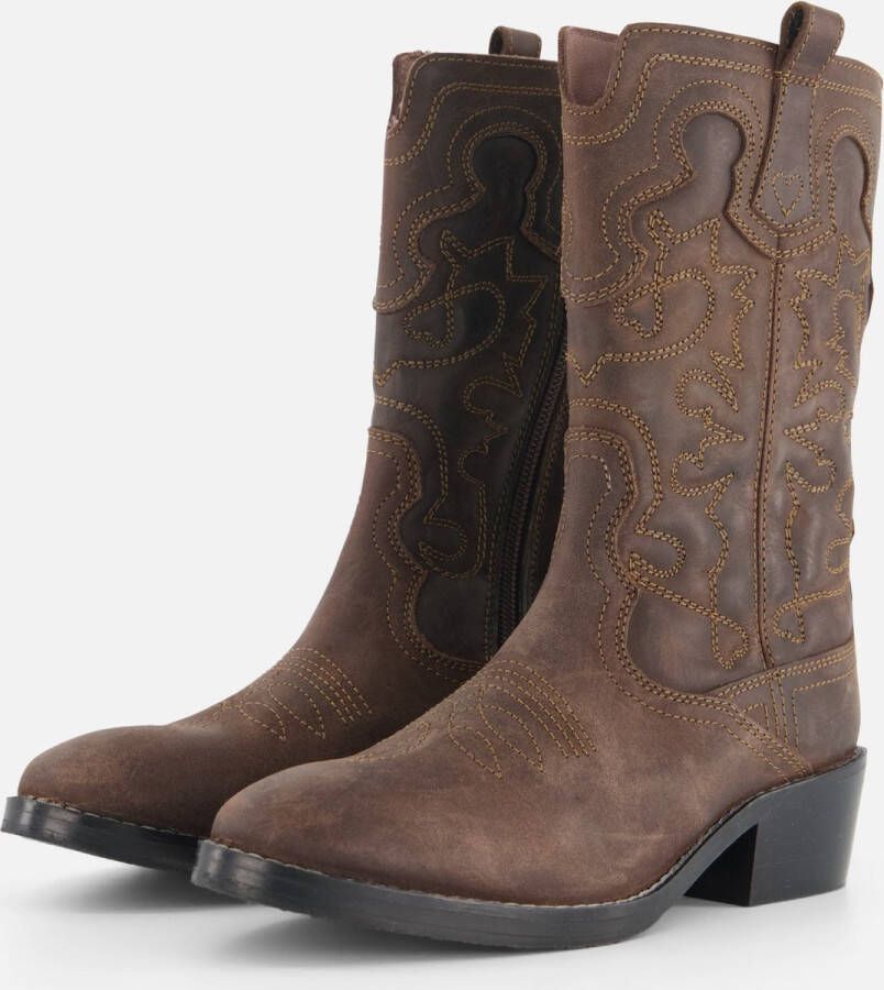 Shoesme Cowboylaarzen bruin Leer Dames