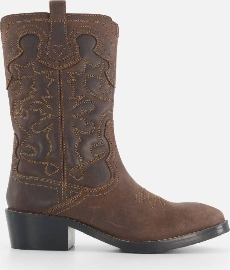 Shoesme Cowboylaarzen bruin Leer Dames