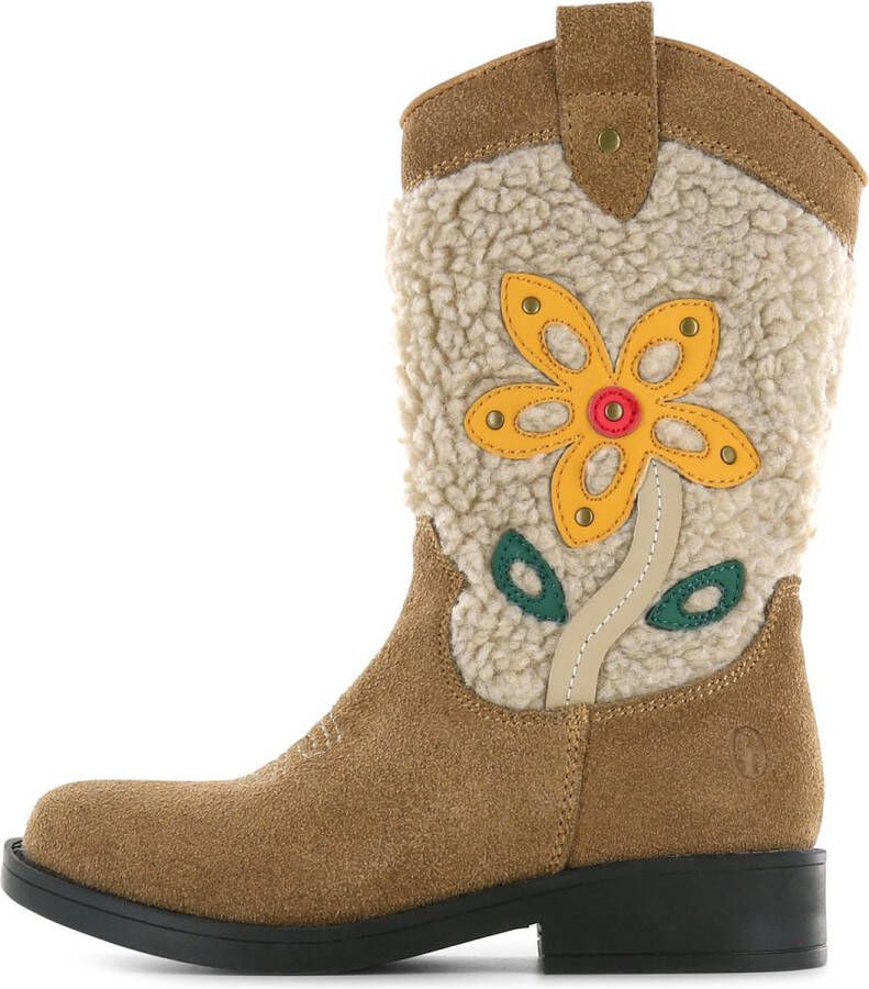 Shoesme suède cowboylaarzen beige Bruin Meisjes Suede Bloemen 26