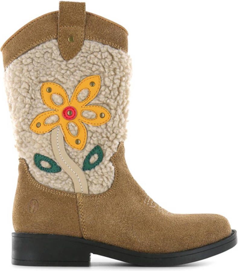 Shoesme suède cowboylaarzen beige Bruin Meisjes Suede Bloemen 34