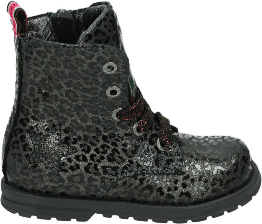 Shoesme DE20W094-I leren veterboots metallic panterprint