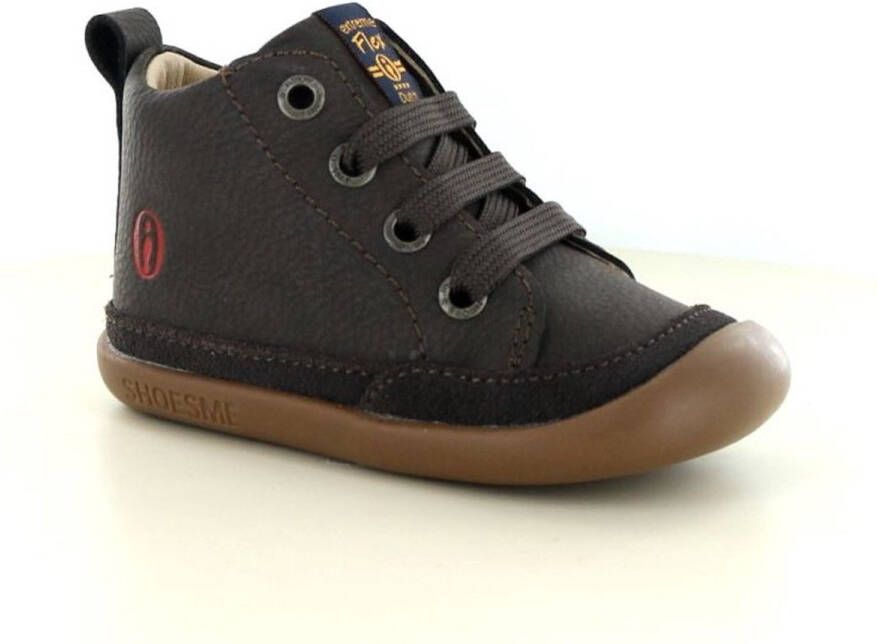 Shoesme Baby Veterschoenen Dark Brown Leer