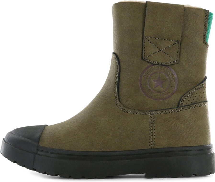 Shoesme Enkelboots Jongens Dark Green Schapenwol