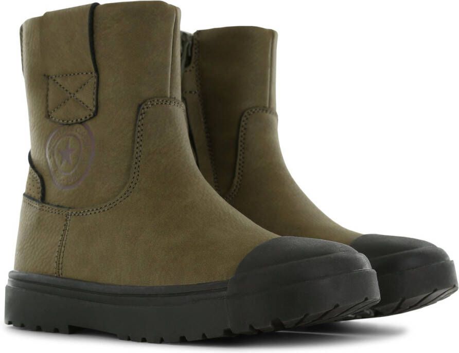 Shoesme Enkelboots Jongens Dark Green Schapenwol