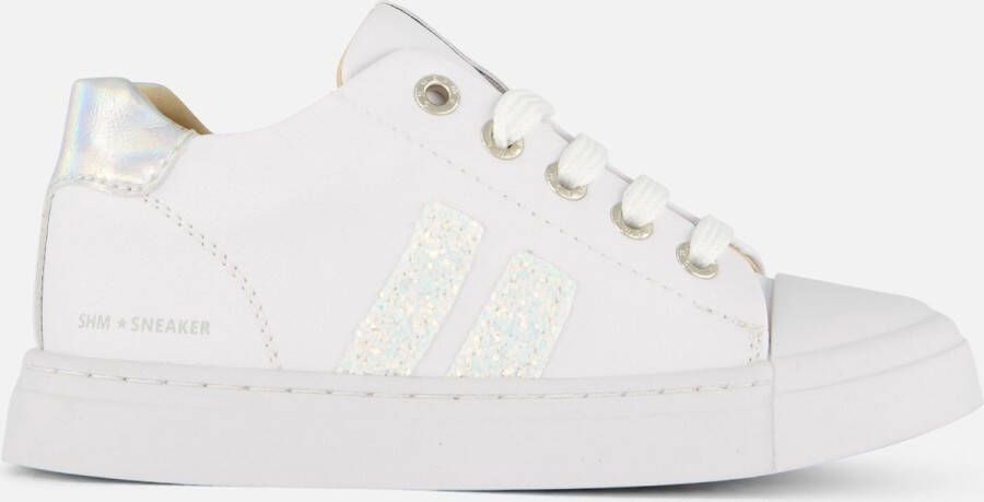 Shoesme leren sneakers wit zilver Meisjes Leer Meerkleurig 31