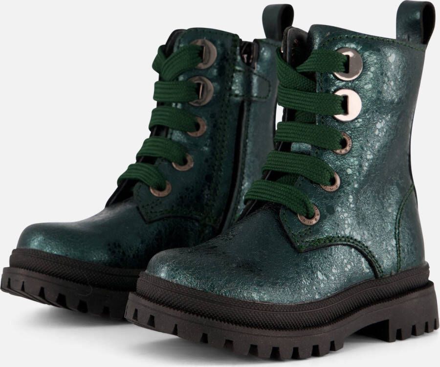 Shoesme New Tank Veterboots groen Leer Dames