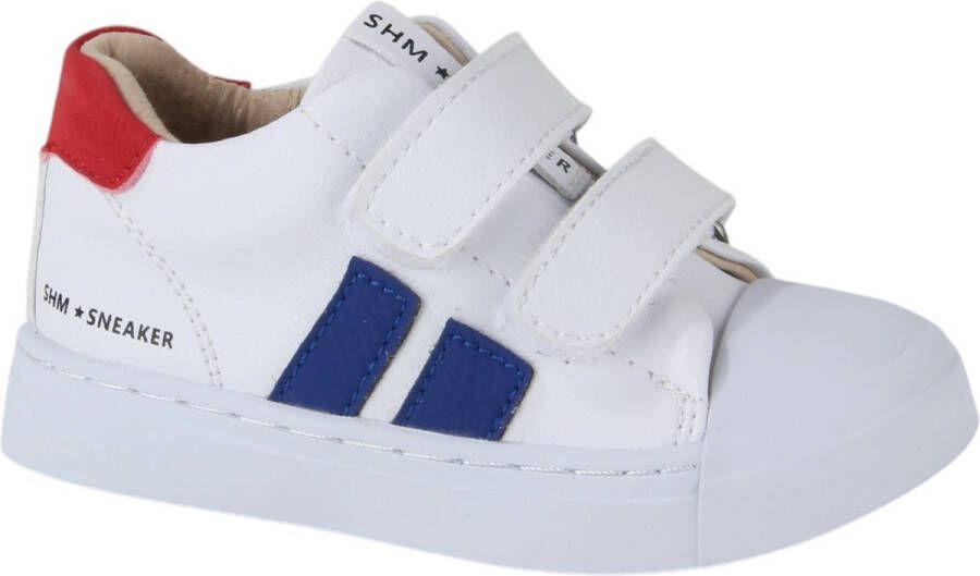 Shoesme Sneakers Jongens White Blue Red Leer