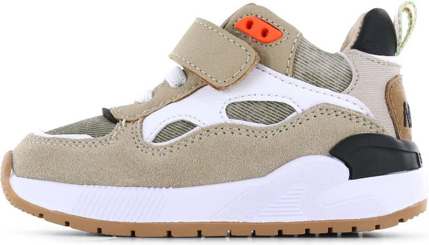 Shoesme Sneakers Jongens Beige Orange Leer