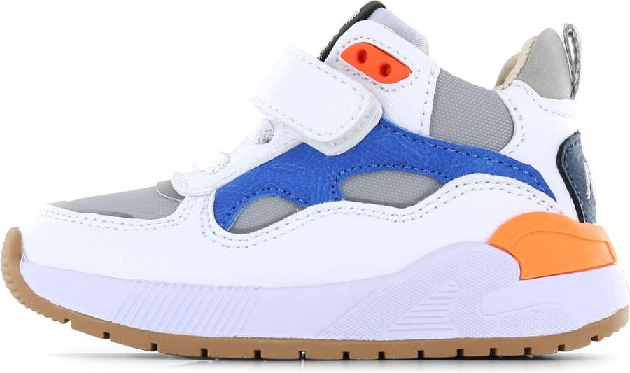 Shoesme Sneakers Jongens White Blue Orange Leer