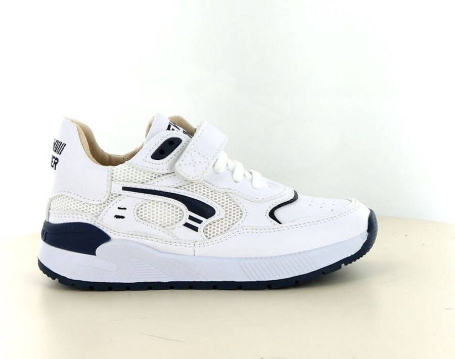 Shoesme Sneakers Jongens White Dark Blue Leer