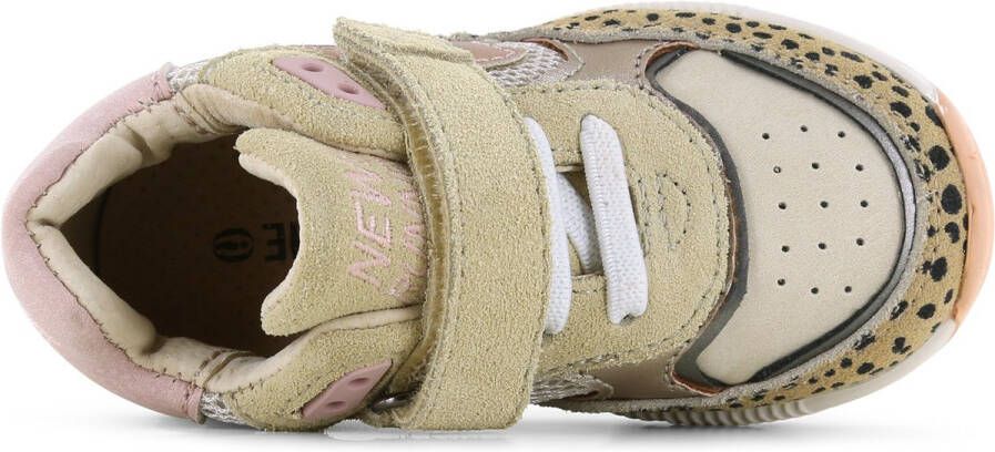 Shoesme Sneakers Meisjes Beige Animal Pink Leer