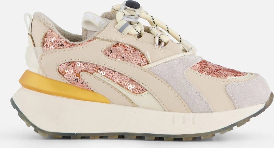 Shoesme Sneakers Meisjes Beige Rose Gold Badstof