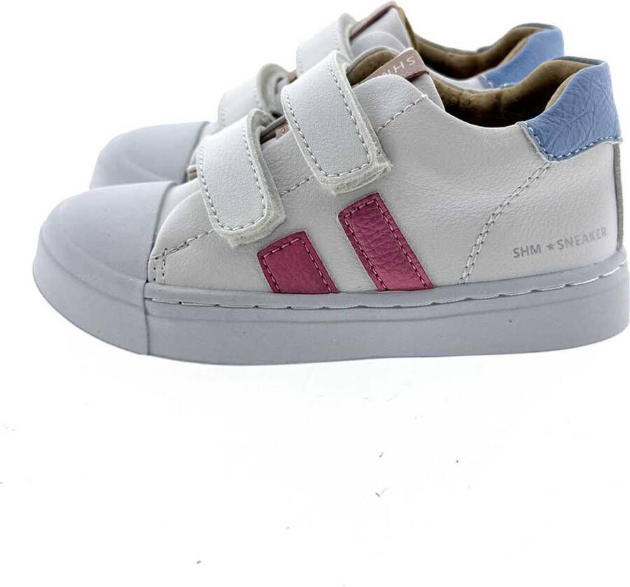 Shoesme Sneakers Meisjes White Pink Blue Leer