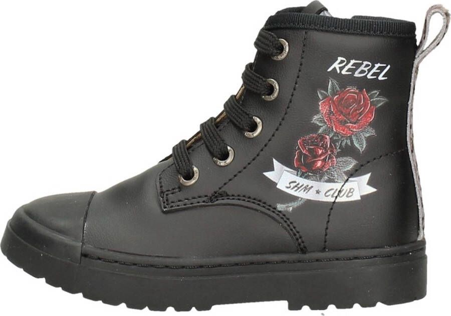 Shoesme Enkelboots | Meisjes | Black Roses | Leer