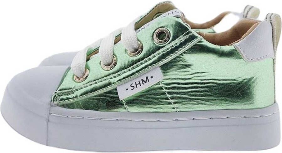 Shoesme Veterschoenen Meisjes Green Metallic Leer