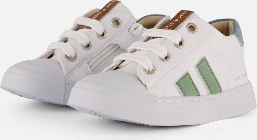 Shoesme Veterschoenen Meisjes jongens white green Leer