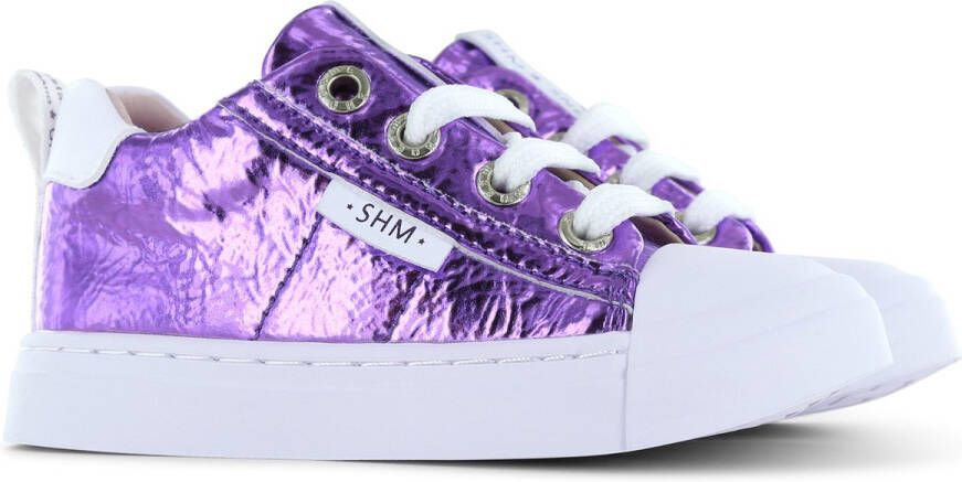 Shoesme Veterschoenen Meisjes Purple metallic Leer