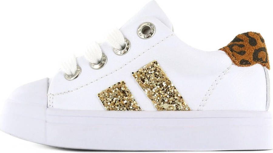 Shoesme witte sneaker met shiny striping