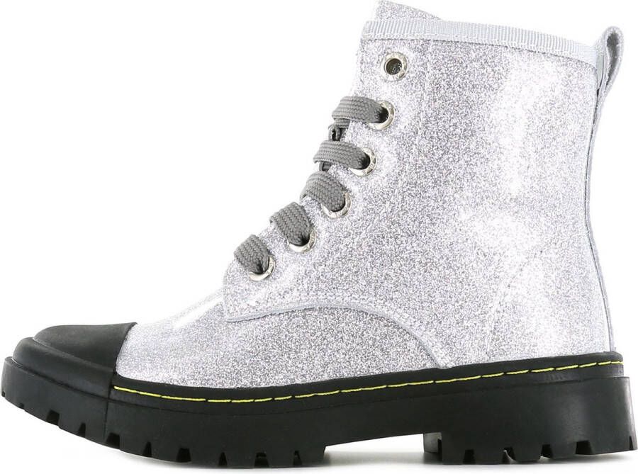 Shoesme zilvermetallic lage bikerboot met stootneus - Foto 1