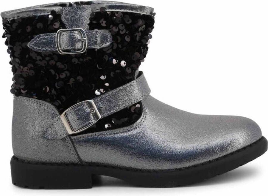 Shone Schoenen Enkellaarsjes 234-021-SILVER Kinderen zilver zwart