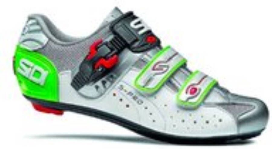 Sidi Scarpe Geni Pro Racefietsschoenen Wit Zilver Groen