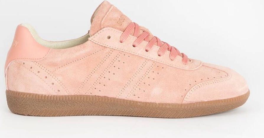 Sissy-Boy Zacht oranje lage suède sneakers met gum zool