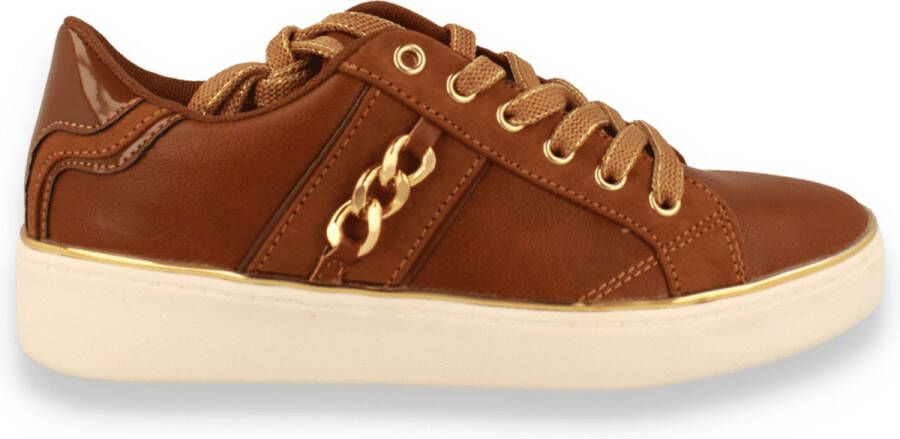 SJ LIFESTYLE Dames Sneaker Bruin COGNA