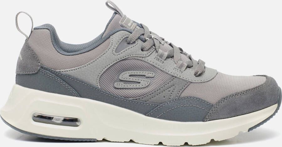 Skechers Grijze Leren Court Sneaker met AirCooled Memory Foam Gray Heren