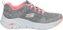 Skechers Arch Fit Comfy Wave 149414-GYPK Vrouwen Grijs Sneakers - Thumbnail 6