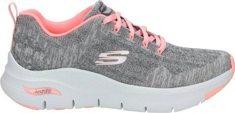 Skechers Arch Fit Comfy Wave 149414-GYPK Vrouwen Grijs Sneakers