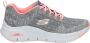 Skechers Arch Fit Comfy Wave 149414 GYPK Vrouwen Grijs Sneakers - Thumbnail 34