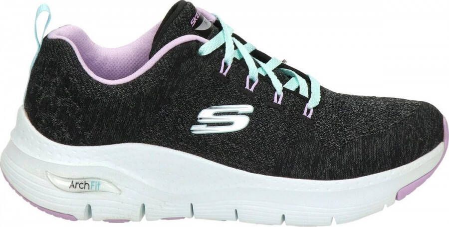 Skechers Arch Fit Comfy Wave 149414-BKLV Vrouwen Grijs Sneakers