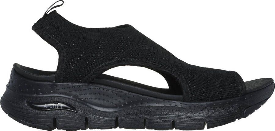 Skechers Arch Fit Platte Sandalen voor Dames Zwart Dames